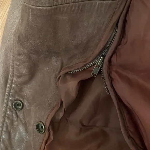 Wilsons Leather Adventure Bound Brown Leather Military Bomber Jacket